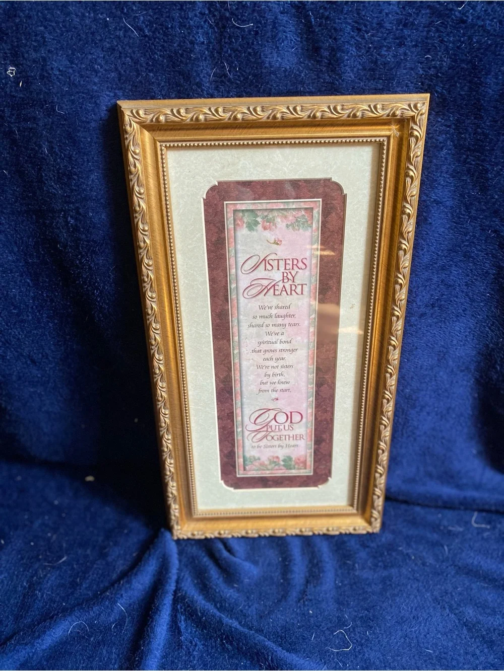 Gold Ornate Picture Frame with Pink Accent Print - Sisters by Heart